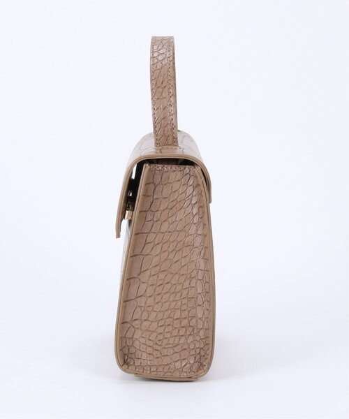 RAY CASSIN（レイカズン）の「型押しフラップショルダーバッグ（ボストンバッグ・レディース・ブラック/ベージュ/キナリ・FREE）」の7枚目の写真