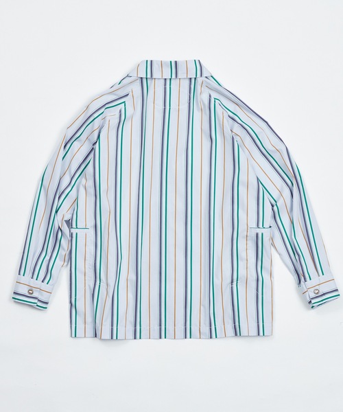 AlexanderLeeChang（アレキサンダーリーチャン）の「STRIPE SEO-L SHIRTS AC-022202（シャツ/ブラウス・メンズ・ネイビー/スカイブルー/オレンジ・2/3）」の5枚目の写真