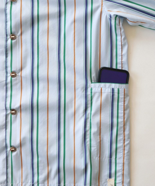 AlexanderLeeChang（アレキサンダーリーチャン）の「STRIPE SEO-L SHIRTS AC-022202（シャツ/ブラウス・メンズ・ネイビー/スカイブルー/オレンジ・2/3）」の21枚目の写真