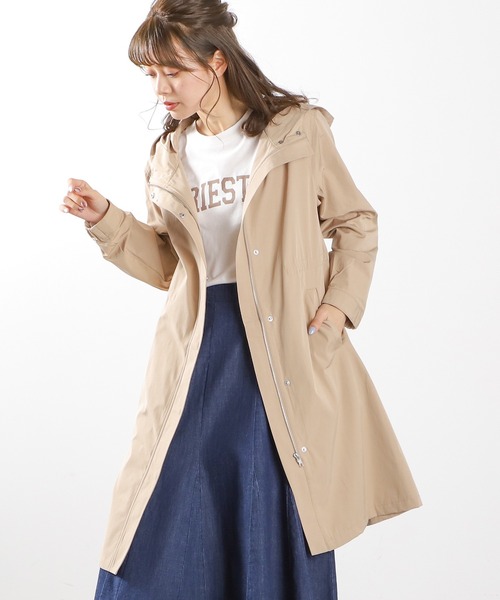 Honeys(ハニーズ)の「撥水加工フードコート(その他アウター・レディース・グレイッシュベージュ/カーキ/ネイビー/ベージュ・L/LL/M)」の6枚目の写真