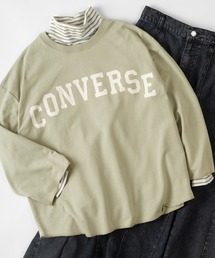 CONVERSE（コンバース）の「【CONVERSE/コンバース】ビッグシルエット カレッジロゴ 裾ラウンド 9分袖カットソー（Tシャツ/カットソー）」