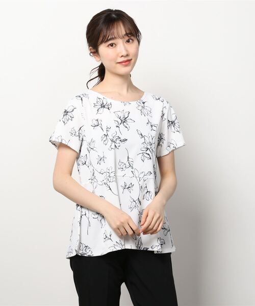 IGNIO(イグニオ)の「イグニオ 半袖ペプラムTシャツ(Tシャツ/カットソー・レディース・ベージュ/ダークグレー/ホワイト×ブラック/ブラック・XL/S/M/L/2XL)」の2枚目の写真