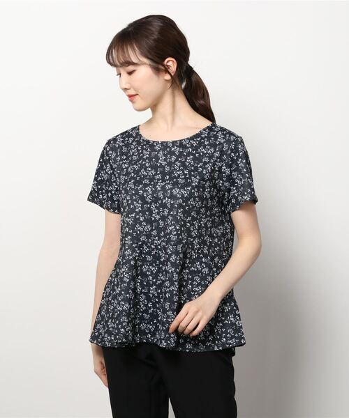 IGNIO(イグニオ)の「イグニオ 半袖ペプラムTシャツ(Tシャツ/カットソー・レディース・ベージュ/ダークグレー/ホワイト×ブラック/ブラック・XL/S/M/L/2XL)」の3枚目の写真