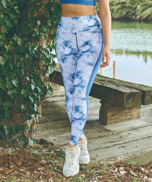 【セール】【ムラサキスポーツ別注】LIP SERVICE/リップサービス 水陸両用ボタニカルリーフ柄/ニュアンス柄/ハイウエストレギンス/セットアップ対応 374540（レギンス/スパッツ）｜LIPSERVICE（リップサービス）