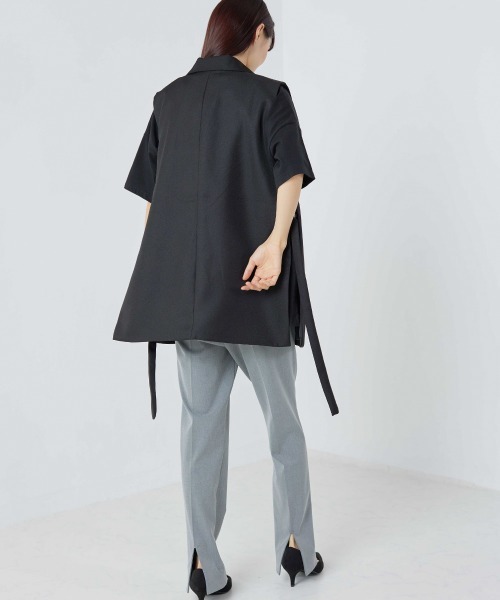 OMNES（オムネス）の「綾織オープンサイドベスト（ベスト・レディース・ブラック/ベージュ/ライトカーキ・FREE）」の6枚目の写真