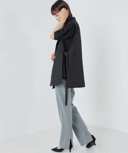 OMNES（オムネス）の「綾織オープンサイドベスト（ベスト・レディース・ブラック/ベージュ/ライトカーキ・FREE）」の8枚目の写真