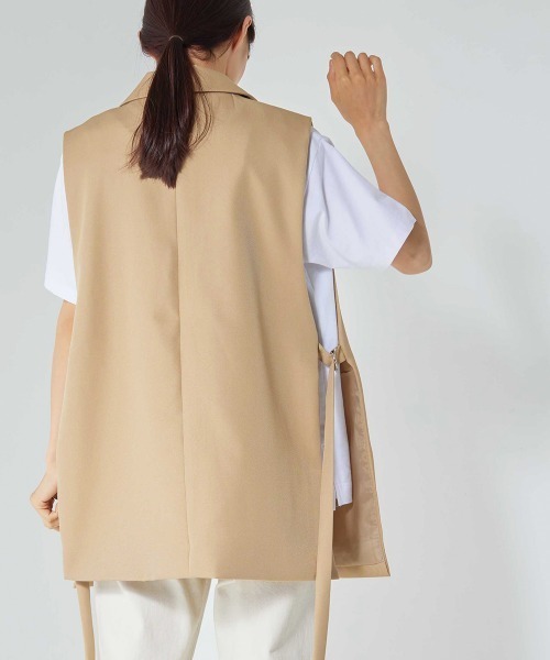 OMNES（オムネス）の「綾織オープンサイドベスト（ベスト・レディース・ブラック/ベージュ/ライトカーキ・FREE）」の11枚目の写真