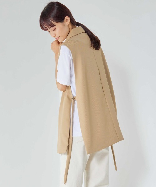 OMNES（オムネス）の「綾織オープンサイドベスト（ベスト・レディース・ブラック/ベージュ/ライトカーキ・FREE）」の12枚目の写真