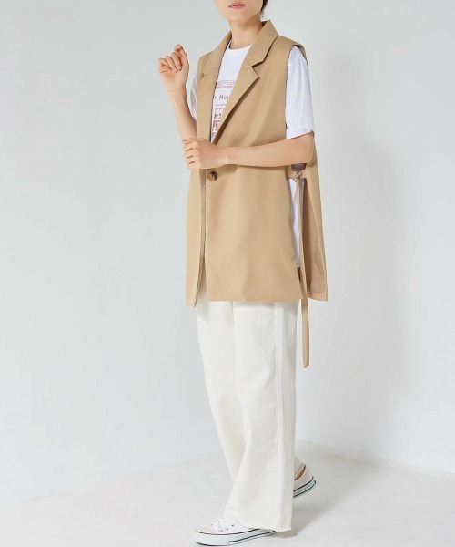 OMNES（オムネス）の「綾織オープンサイドベスト（ベスト・レディース・ブラック/ベージュ/ライトカーキ・FREE）」の13枚目の写真