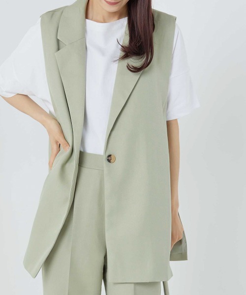 OMNES（オムネス）の「綾織オープンサイドベスト（ベスト・レディース・ブラック/ベージュ/ライトカーキ・FREE）」の19枚目の写真