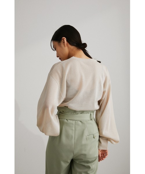STYLEMIXER(スタイルミキサー)の「ボリュームスリーブシアーニット(ニット/セーター・レディース・ピンク/ブラック/グリーン/ライトベージュ・FREE)」の15枚目の写真
