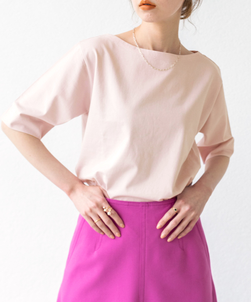 IENA イエナ ボートネックハーフスリーブTシャツ IENA（イエナ）の「ボートネックハーフスリーブTシャツ（Tシャツ