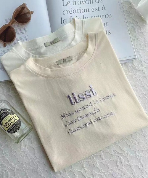 lissi Boutique（リージーブティック）の「【lissi Boutique】lissi thank for you original tee（Tシャツ/カットソー・レディース・ベージュ/イエロー・FREE）」の9枚目の写真