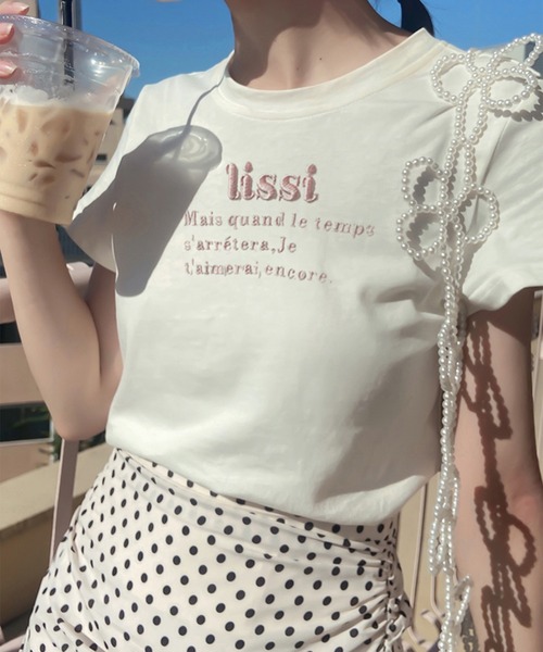 lissi Boutique（リージーブティック）の「【lissi Boutique】lissi thank for you original tee（Tシャツ/カットソー・レディース・ベージュ/イエロー・FREE）」の3枚目の写真