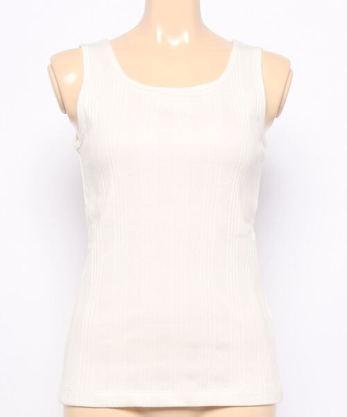 Samansa Mos2 blue（サマンサモスモスブルー）の「前後2wayテレコタンクトップ（タンクトップ・レディース・ブラック/オフホワイト/イエロー/ミント・MEDIUM/LARGE）」の2枚目の写真