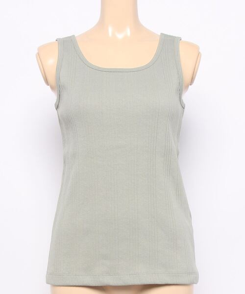 Samansa Mos2 blue（サマンサモスモスブルー）の「前後2wayテレコタンクトップ（タンクトップ・レディース・ブラック/オフホワイト/イエロー/ミント・MEDIUM/LARGE）」の4枚目の写真