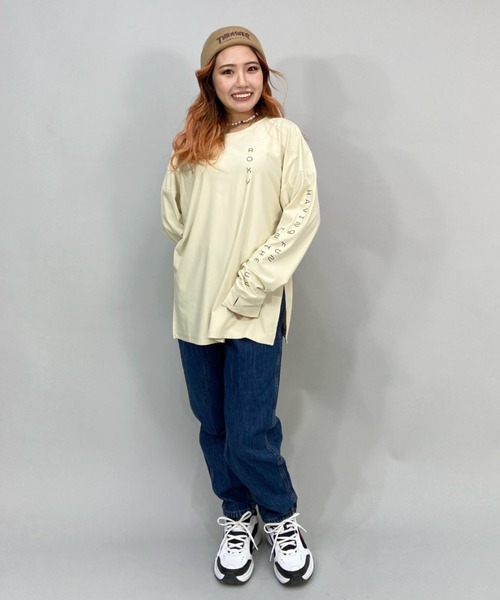 ROXY（ロキシー）の「ROXY/ロキシー  水陸両用ビッグシルエット/オーバーサイズバックプリントロンT/ロングスリーブTEE/長袖ラッシュガード  RLY222050（ラッシュガード・レディース・ホワイト/ベージュ/パープル・M/L）」の21枚目の写真