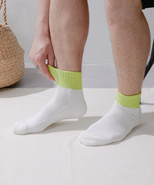 GUNZE（グンゼ）の「【GUNZE×TYPY】バイカラーショートソックス（ソックス/靴下・メンズ・ブラック/ホワイト・23cm～25cm/25cm～27cm）」の11枚目の写真