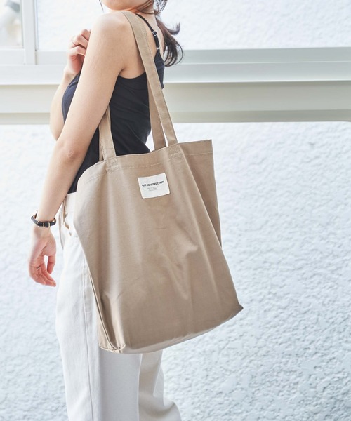 WEGO（ウィゴー）の「WEGO/タグカラートートバッグ（トートバッグ・メンズ・ホワイト/ベージュ/ブラック/グリーン系その他/ピンク・FREE）」の4枚目の写真