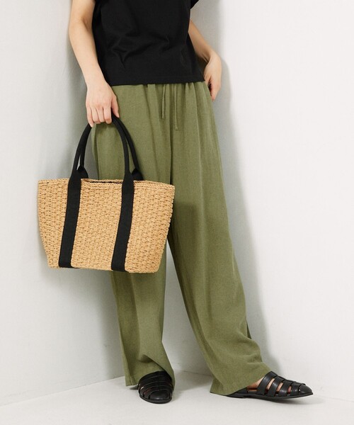 FREAK'S STORE（フリークスストア）の「【一部WEB限定】リネンレーヨンイージーパンツ/コットンレーヨンイージーパンツ（その他パンツ・レディース・ブラック/オフホワイト/オリーブ/オレンジ/グリーン/ピンク系その他/ブルーグリーン/ブルー/ネイビー/サックスブルー・ﾌﾘ-）」の4枚目の写真