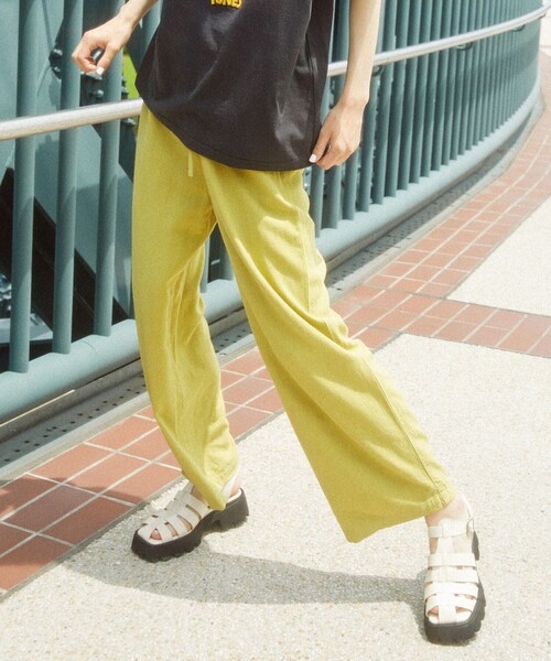 FREAK'S STORE（フリークスストア）の「【一部WEB限定】リネンレーヨンイージーパンツ/コットンレーヨンイージーパンツ（その他パンツ・レディース・ブラック/オフホワイト/オリーブ/オレンジ/グリーン/ピンク系その他/ブルーグリーン/ブルー/ネイビー/サックスブルー・ﾌﾘ-）」の8枚目の写真