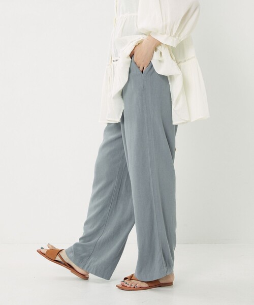 FREAK'S STORE（フリークスストア）の「【一部WEB限定】リネンレーヨンイージーパンツ/コットンレーヨンイージーパンツ（その他パンツ・レディース・ブラック/オフホワイト/オリーブ/オレンジ/グリーン/ピンク系その他/ブルーグリーン/ブルー/ネイビー/サックスブルー・ﾌﾘ-）」の20枚目の写真