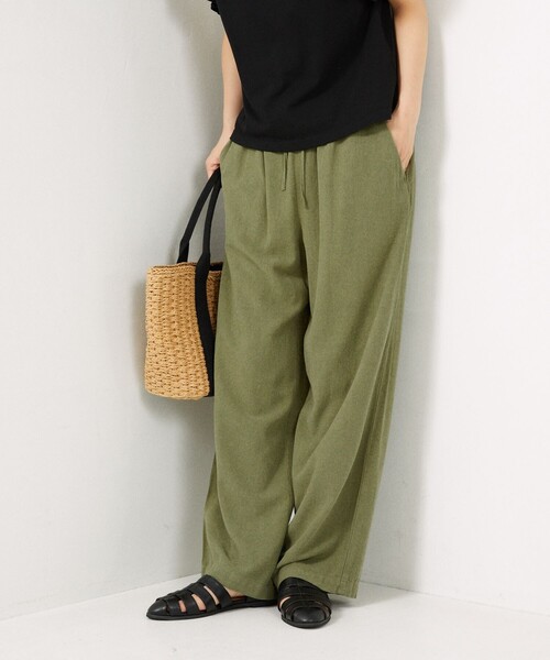 FREAK'S STORE（フリークスストア）の「【一部WEB限定】リネンレーヨンイージーパンツ/コットンレーヨンイージーパンツ（その他パンツ・レディース・ブラック/オフホワイト/オリーブ/オレンジ/グリーン/ピンク系その他/ブルーグリーン/ブルー/ネイビー/サックスブルー・ﾌﾘ-）」の16枚目の写真