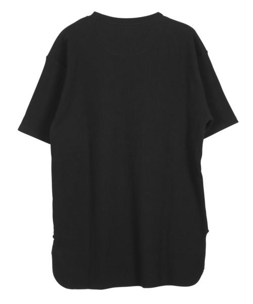 roshell（ロシェル）の「ロング丈 ワッフル 半袖カットソー サーマル 半袖 Tシャツ（Tシャツ/カットソー・メンズ・ブラック/ミックスグレー/ホワイト・SMALL/MEDIUM/LARGE/X-LARGE）」の5枚目の写真