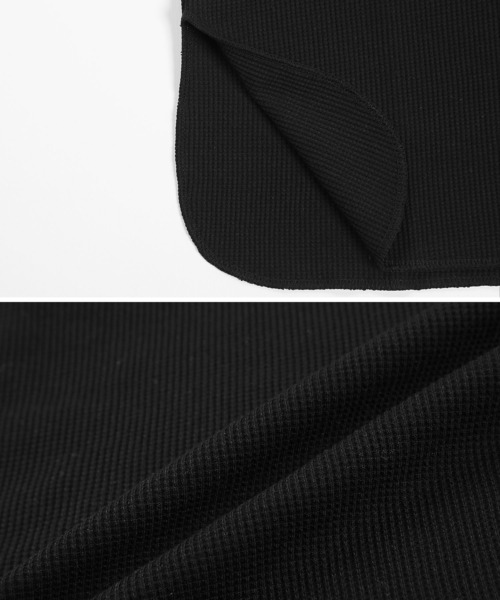 roshell（ロシェル）の「ロング丈 ワッフル 半袖カットソー サーマル 半袖 Tシャツ（Tシャツ/カットソー・メンズ・ブラック/ミックスグレー/ホワイト・SMALL/MEDIUM/LARGE/X-LARGE）」の14枚目の写真