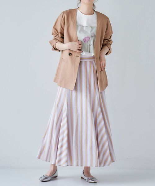 le.coeur blanc(ルクールブラン)の「ドビーストライプフレアスカート(スカート・レディース・パープル系その他/イエロー系その他・38)」の9枚目の写真