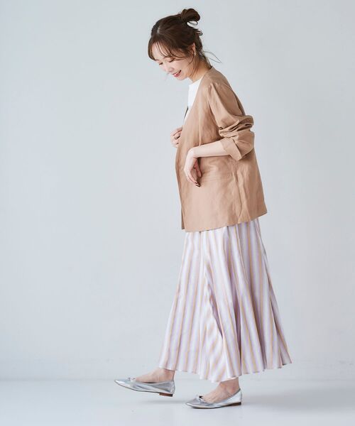 le.coeur blanc(ルクールブラン)の「ドビーストライプフレアスカート(スカート・レディース・パープル系その他/イエロー系その他・38)」の10枚目の写真