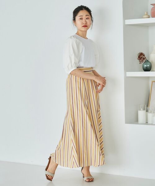 le.coeur blanc(ルクールブラン)の「ドビーストライプフレアスカート(スカート・レディース・パープル系その他/イエロー系その他・38)」の14枚目の写真