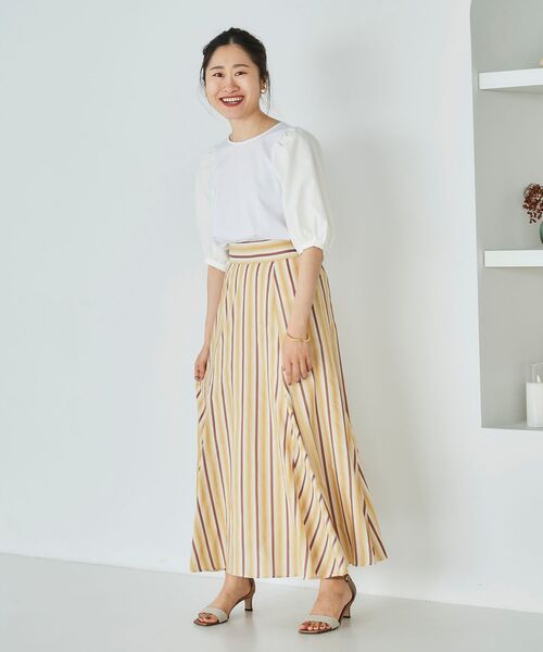 le.coeur blanc(ルクールブラン)の「ドビーストライプフレアスカート(スカート・レディース・パープル系その他/イエロー系その他・38)」の15枚目の写真