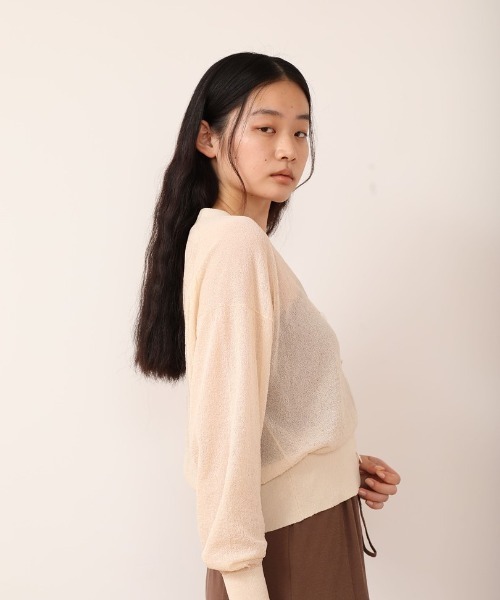 CASA FLINE（カーサフライン）の「シアーコットンショートカーデ（カーディガン/ボレロ・レディース・ブラック/ベージュ・FREE）」の9枚目の写真