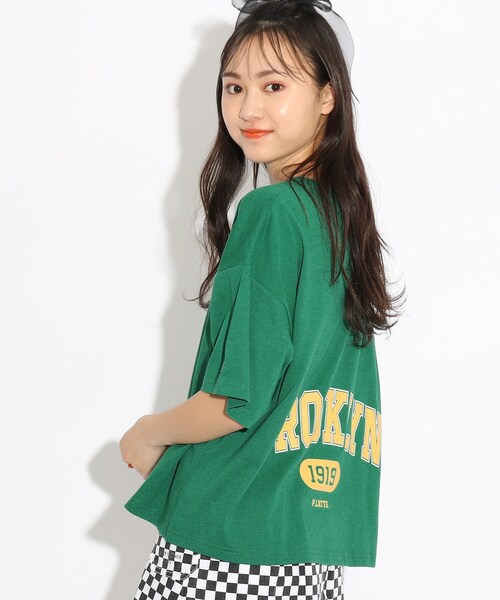 Champion(チャンピオン)の「【Champion/チャンピオン】バックカレッジTシャツ(Tシャツ/カットソー・キッズ・オフホワイト/グリーン・15 /14/16)」の2枚目の写真