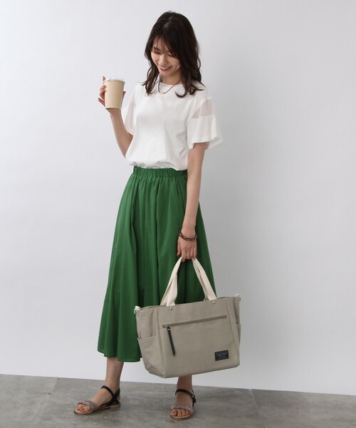 DRESKIP(ドレスキップ)の「◆多収納マザーズトートバッグ(トートバッグ・レディース・ダークグリーン/グレー/アイボリー・00)」の8枚目の写真