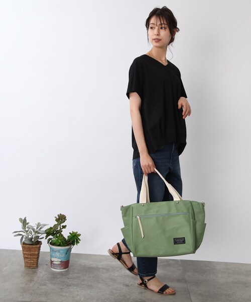 DRESKIP(ドレスキップ)の「◆多収納マザーズトートバッグ(トートバッグ・レディース・ダークグリーン/グレー/アイボリー・00)」の10枚目の写真