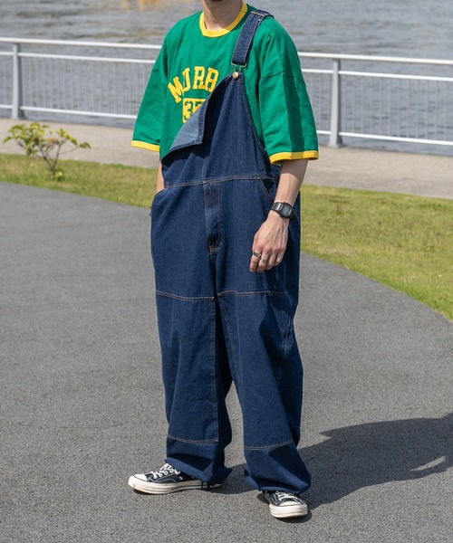 kutir(クティール)の「スーパーワイドデニムオーバーオール(サロペット/オーバーオール・メンズ・ブラック/インディゴブルー・MEDIUM/LARGE)」の13枚目の写真