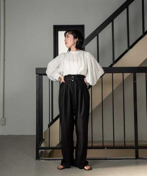 lawgy（ラウジー）の「cut work lace blouse（シャツ/ブラウス・レディース・ホワイト/ブラック・FREE）」の9枚目の写真