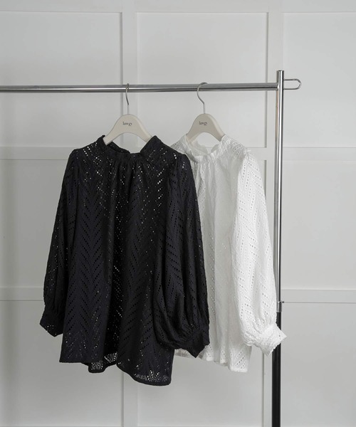 lawgy（ラウジー）の「cut work lace blouse（シャツ/ブラウス・レディース・ホワイト/ブラック・FREE）」の15枚目の写真