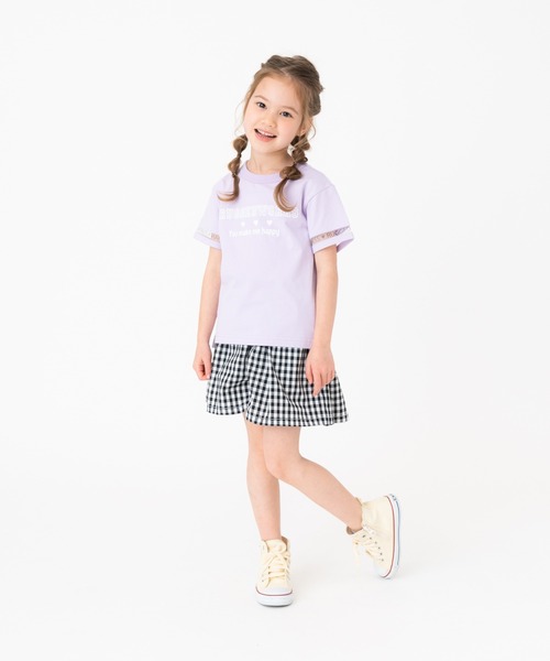 RUGGEDWORKS(ラゲッドワークス)の「袖ラインチュール半袖TEE(Tシャツ/カットソー・キッズ・パープル/ライトグリーン・110/150/120/140/130/100)」の4枚目の写真