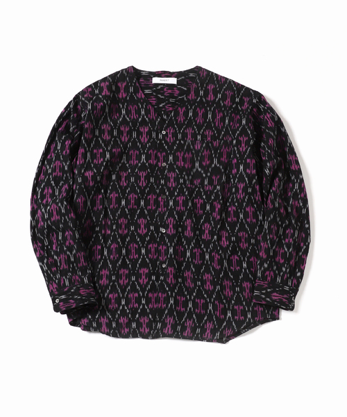 B.C STOCK(ベーセーストック)の「INDIA FAB. IKAT ジャガード シャツカーディガン(シャツ/ブラウス・メンズ・パープル/ネイビー/ブラウン・MEDIUM/LARGE)」の3枚目の写真