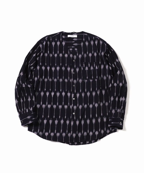 B.C STOCK(ベーセーストック)の「INDIA FAB. IKAT ジャガード シャツカーディガン(シャツ/ブラウス・メンズ・パープル/ネイビー/ブラウン・MEDIUM/LARGE)」の2枚目の写真