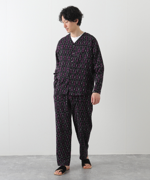 B.C STOCK(ベーセーストック)の「INDIA FAB. IKAT ジャガード シャツカーディガン(シャツ/ブラウス・メンズ・パープル/ネイビー/ブラウン・MEDIUM/LARGE)」の4枚目の写真