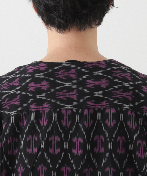 B.C STOCK(ベーセーストック)の「INDIA FAB. IKAT ジャガード シャツカーディガン(シャツ/ブラウス・メンズ・パープル/ネイビー/ブラウン・MEDIUM/LARGE)」の9枚目の写真