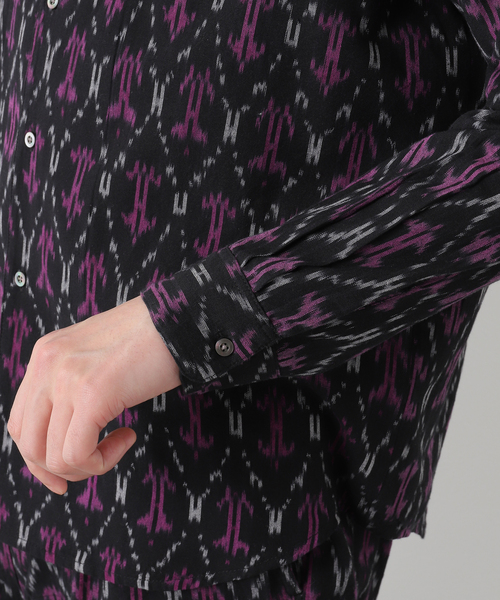 B.C STOCK(ベーセーストック)の「INDIA FAB. IKAT ジャガード シャツカーディガン(シャツ/ブラウス・メンズ・パープル/ネイビー/ブラウン・MEDIUM/LARGE)」の11枚目の写真