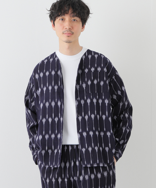 B.C STOCK(ベーセーストック)の「INDIA FAB. IKAT ジャガード シャツカーディガン(シャツ/ブラウス・メンズ・パープル/ネイビー/ブラウン・MEDIUM/LARGE)」の22枚目の写真