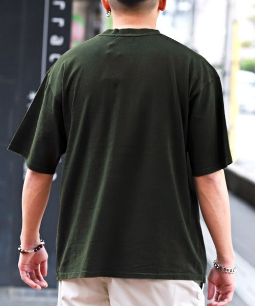 LUXSTYLE(ラグスタイル)の「ケミカル加工カレッジロゴプリントTシャツ(Tシャツ/カットソー・メンズ・ベージュ/ネイビー/チャコール・M/L)」の9枚目の写真