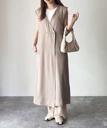 Riberry | Vネックロングジレ(ベスト)