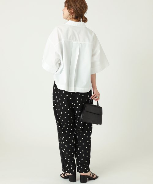 B.C STOCK(ベーセーストック)の「クロップ丈シャツ(シャツ/ブラウス・レディース・ホワイト/グリーン/ブルー・FREE)」の7枚目の写真